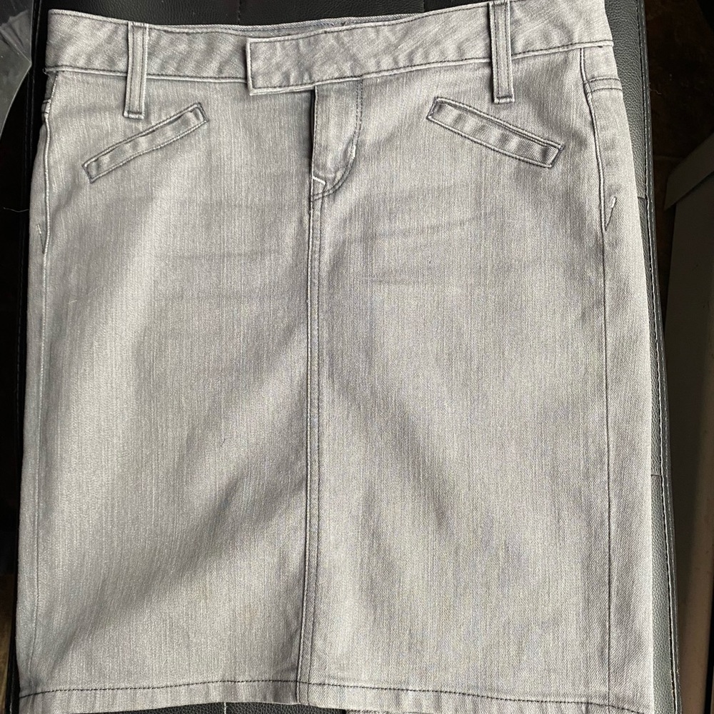 Grey Denim pencil wiggle skirt